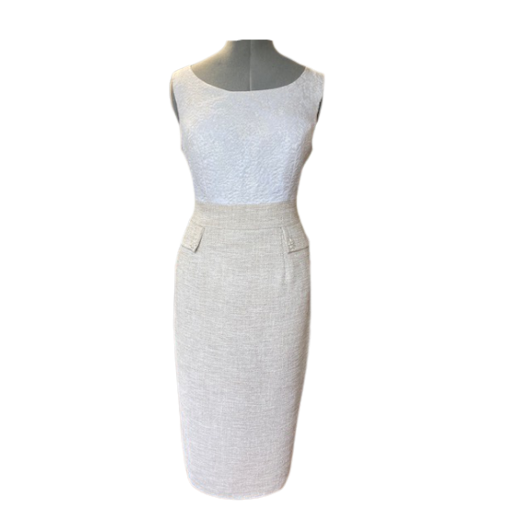 Two Tone Latte-Ivory Dress & Jacket