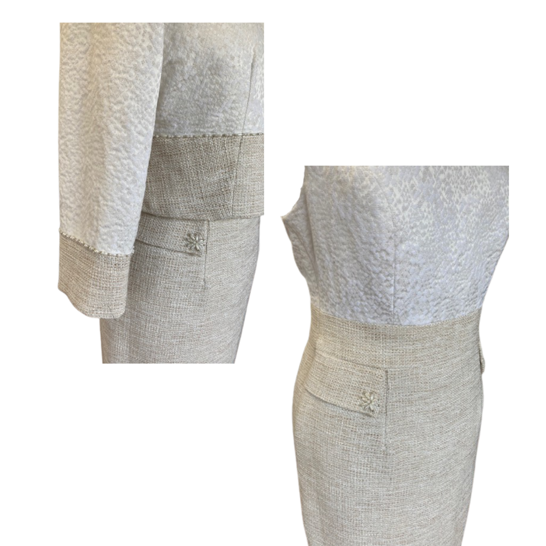 Two Tone Latte-Ivory Dress & Jacket